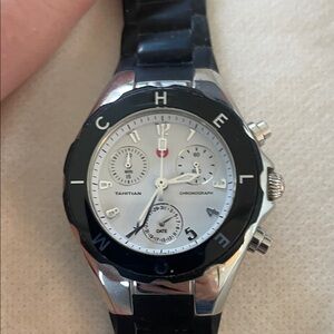 Michele - Tahitian Jelly Black and Silver Chronograph Watch